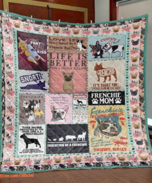 French Bulldog Frenchie Mom Awesome Quilt Blanket - Ettee