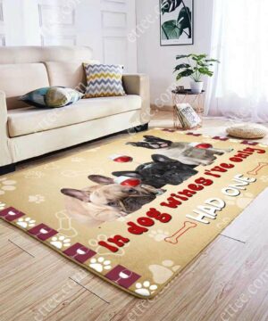 French Bulldog & Wine Rug. In Dog Wines I've Only Had One - Ettee - bat ears