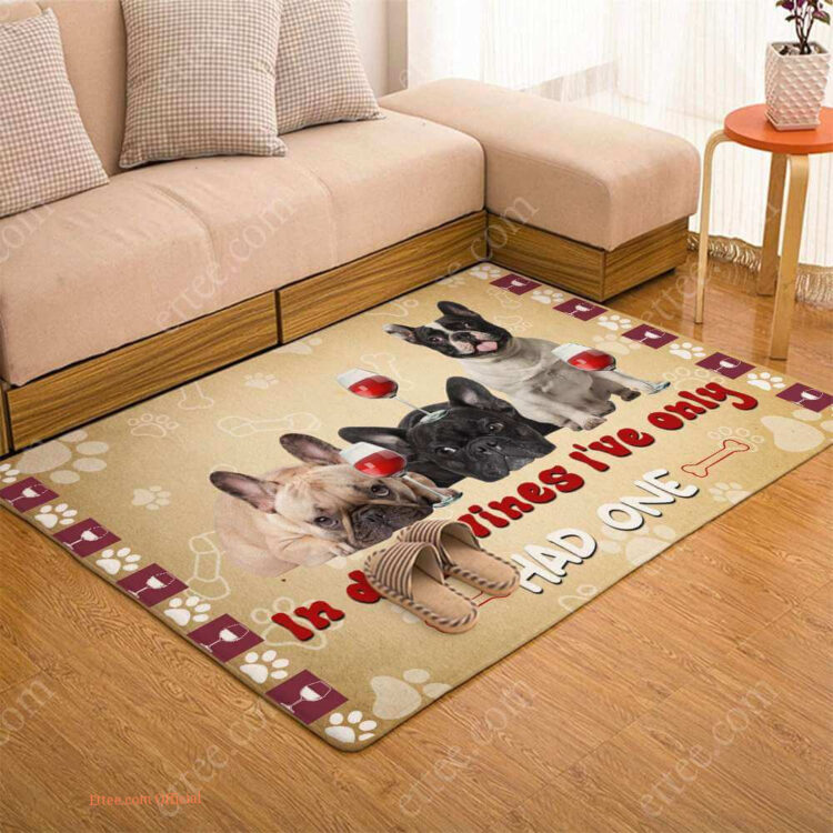 French Bulldog & Wine Rug. In Dog Wines I've Only Had One - Ettee - bat ears