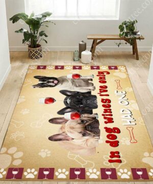 French Bulldog & Wine Rug. In Dog Wines I've Only Had One - Ettee - bat ears