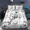 Frog 3pcs Comforter set Bedding set Moon phase Quilt set Black and white For Kids Bedroom - King - Ettee
