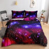 Galaxy Starry Sky 3 Piece Bedding Set. Luxurious Smooth And Durable. Lightweight And Smooth Comfort - King - Ettee