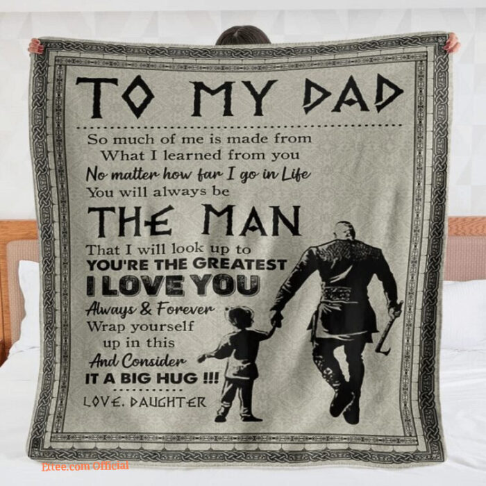 Gift For Father Blanket Daughter To My Dad Viking - Super King - Ettee