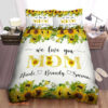 Gift For Mom Sunflower Personalized Custom Name Bedding Set - King - Ettee