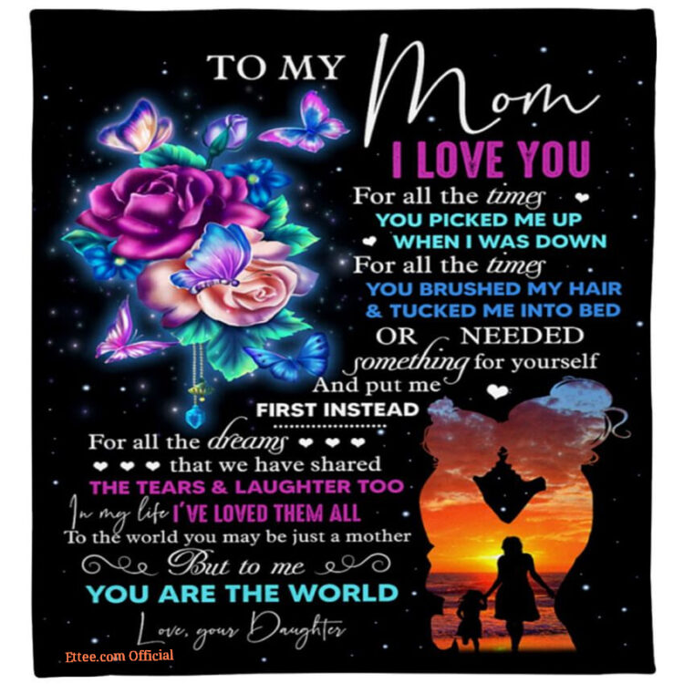 Gift For Mother. I Love You For All The Times Quilt Blanket. Soft To Touch - Super King - Ettee