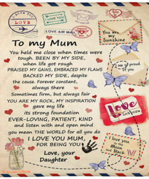 I Love You Mum For Being You Mum Quilt Blanket. Foldable And Compact - Super King - Ettee