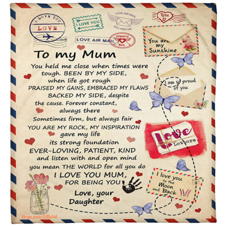 I Love You Mum For Being You Mum Quilt Blanket. Foldable And Compact - Super King - Ettee