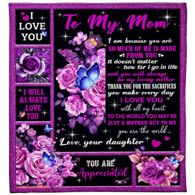 Gift For Mother. I Will Always Love You Quilt Blanket. Foldable And Compact - Super King - Ettee