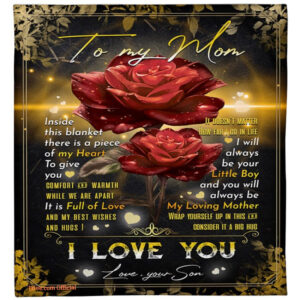 I Love Mom Gift For Mother Quilt Blanket. Light And Durable. Soft To Touch - Super King - Ettee