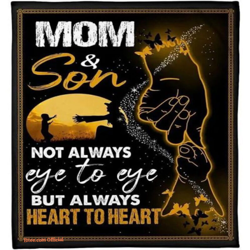 Mom And Son Not Always Eye To Eye But Heart To Heart Trending Quilt Blanket - Super King - Ettee