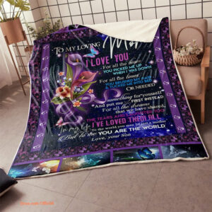 To My Loving Mom Butterfly To Me You Are The World Love From Son Quilt Blanket - Super King - Ettee