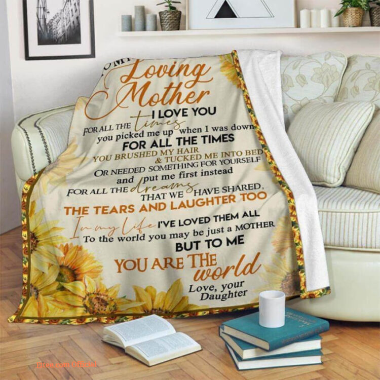 To My Loving Mom Sunflower I Love You For The All Times Quilt Blanket - Super King - Ettee