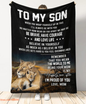 Gift For Son From Mom Blanket Lion Be Brave Have Courage Blanket - Super King - Ettee