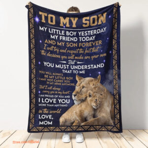 Gift For Son From Mom Blanket Lion My Little Boy Yesterday Blanket - Super King - Ettee