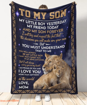 Gift For Son From Mom Blanket Lion My Little Boy Yesterday Blanket - Super King - Ettee