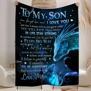Gift To My Son Throw Quilt Blanket From Mom.Never Forget How Much I Love You - Super King - Ettee