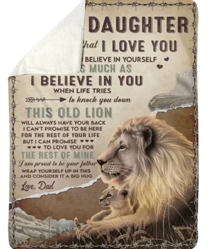 Gifts For Daughter.I Believe In You.Amazing Gift For Daughter Blanket For Daughter.Lion Blanket To My Daughte - Super King - Ettee