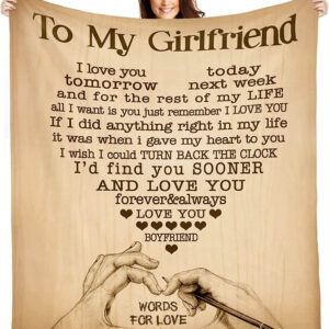 Valentine To My Girlfriend Quilt Blanket. Light And Durable. Soft To Touch - Super King - Ettee
