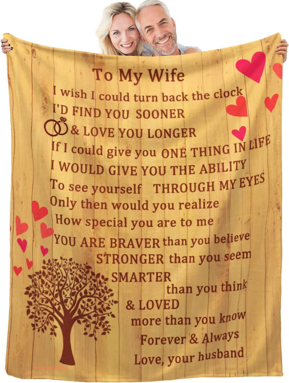 Valentine to my wife quilt blanket. light and durable. soft to touch - super king