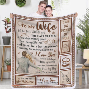 To My Wife Quilt Blanket From Husband. Lightweight And Smooth Comfort - Super King - Ettee