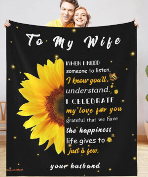 To My Wife Quilt Blanket From Husband Romantic Wedding Valentine - Super King - Ettee