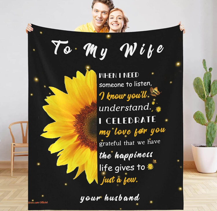To My Wife Quilt Blanket From Husband Romantic Wedding Valentine - Super King - Ettee