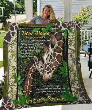 Giraffe To My Mom From Daughter Son Love You Forever Quilt Blanket Great - Super King - Ettee