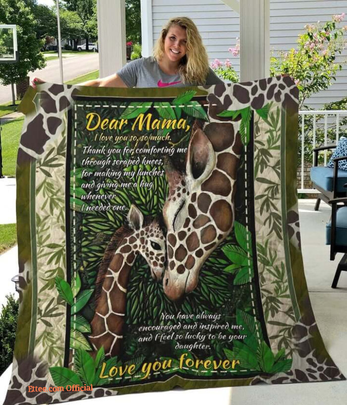 Giraffe To My Mom From Daughter Son Love You Forever Quilt Blanket Great - Super King - Ettee
