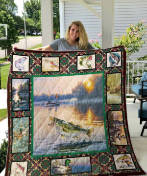 Go Fishing On The Lake Quilt Blanket Great Customized Blanket Gifts - Super King - Ettee