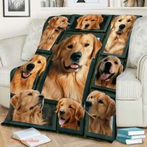 Golden Retriever Beauty Quilt Blanket. Lightweight And Smooth Comfort - Super King - Ettee