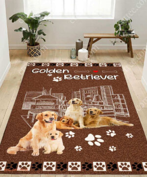 Golden Retriever Rug, Dog Mat Carpet Decor - Ettee - animal-themed carpet