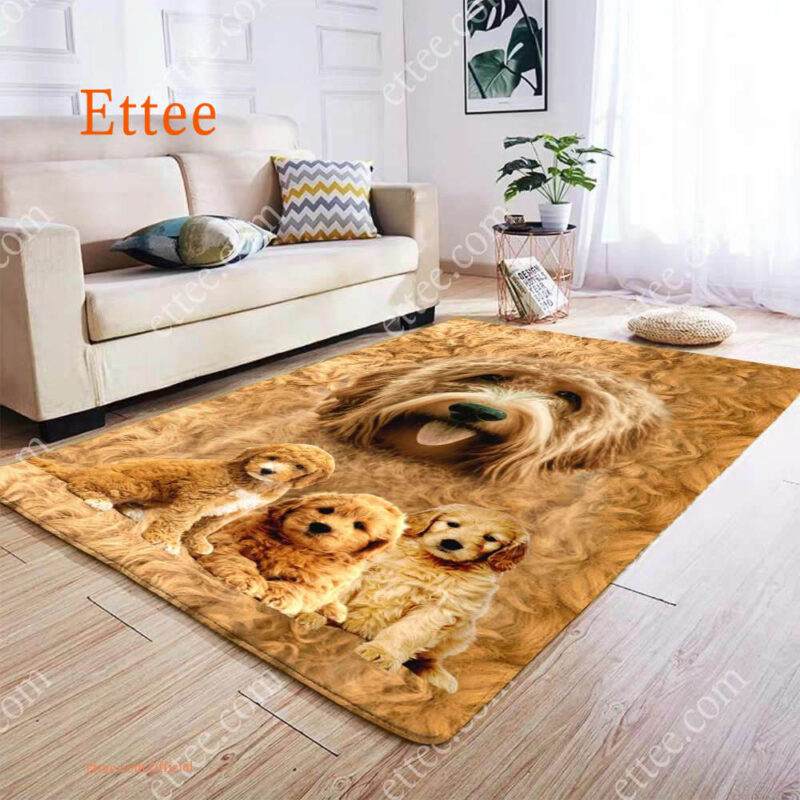 Goldendoodle Rug. Unique Decor Mat Carpet Gift For Dog Lovers - Ettee - carpet