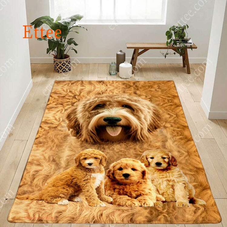 Goldendoodle Rug. Unique Decor Mat Carpet Gift For Dog Lovers - Ettee - carpet