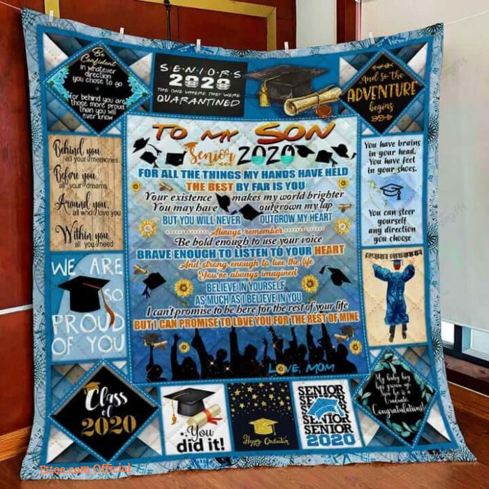 Graduation To My Son Quilt Blanket From Mom I Can Promise To Love You For The Rest Of Mine Great Customized Blanket - Super King - Ettee