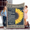 To My Granddaughter Quilt Blanket Sunflower. Light And Durable. Soft To Touch - Super King - Ettee
