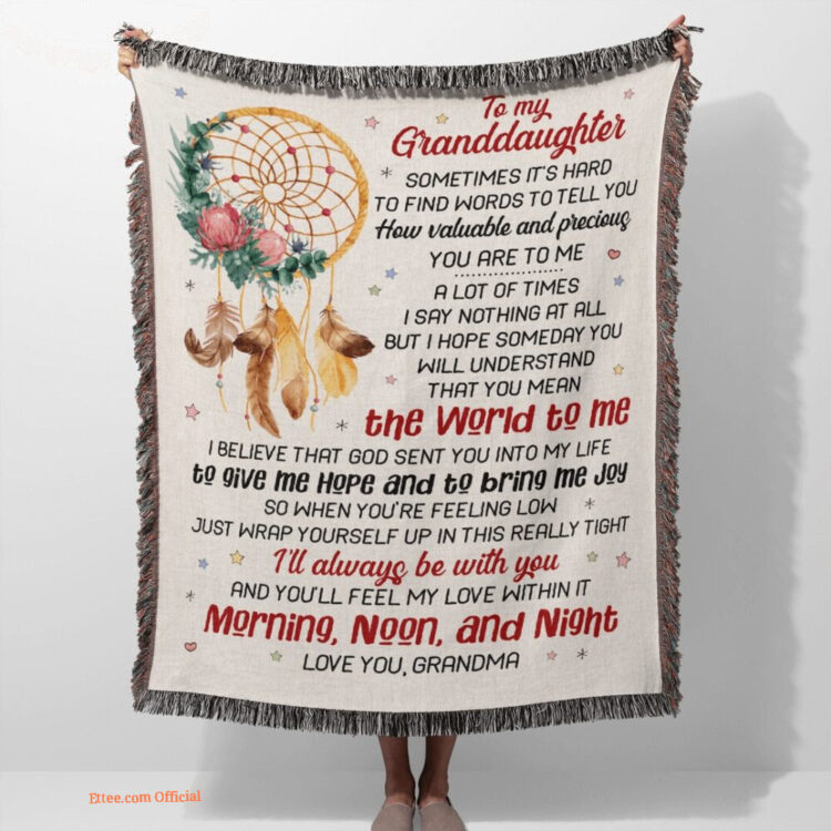 To My Granddaughter Dream Catcher Quilt Blanket. Foldable And Compact - Super King - Ettee