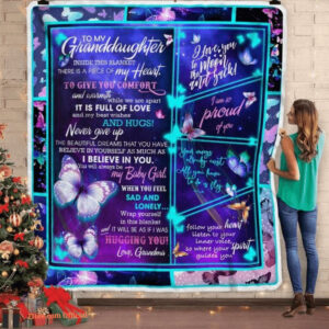 Granddaughter Gift From Grandma I Will Be As If I Was Hugging You Fleece Blanket - Super King - Ettee