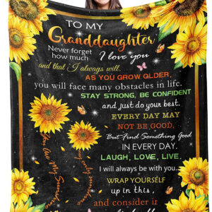 Granddaughter Gifts From Grandma Quilt Blanket. Foldable And Compact - Super King - Ettee