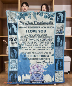 To Our Granddaughter Keep Us In Your Heart From Grandpa & Grandma Quilt Blanket - Super King - Ettee