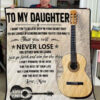 Guitar To My Daughter Quilt Blanket From Mom I Can Promise To Love You For The Rest Of Mine Great Customized Blanket - Super King - Ettee