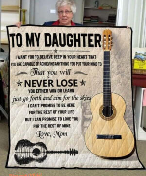 Guitar To My Daughter Quilt Blanket From Mom I Can Promise To Love You For The Rest Of Mine Great Customized Blanket - Super King - Ettee