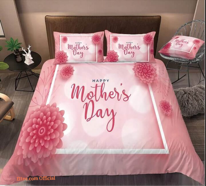 Happy Mother's Day Bedding Set Best Gift For Mom Bed Sheets Spread Comforter Bedding Set - King - Ettee