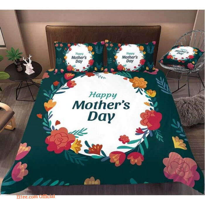 Happy Mother's Day Bedding Set Best Gift For Mom Bed Sheets Spread Comforter Duvet Cover Bedding Set - King - Ettee