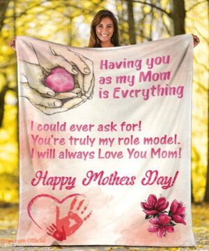 Having You As My Mom Is Everything Happy Mothers Day Quilt Blanket - Super King - Ettee