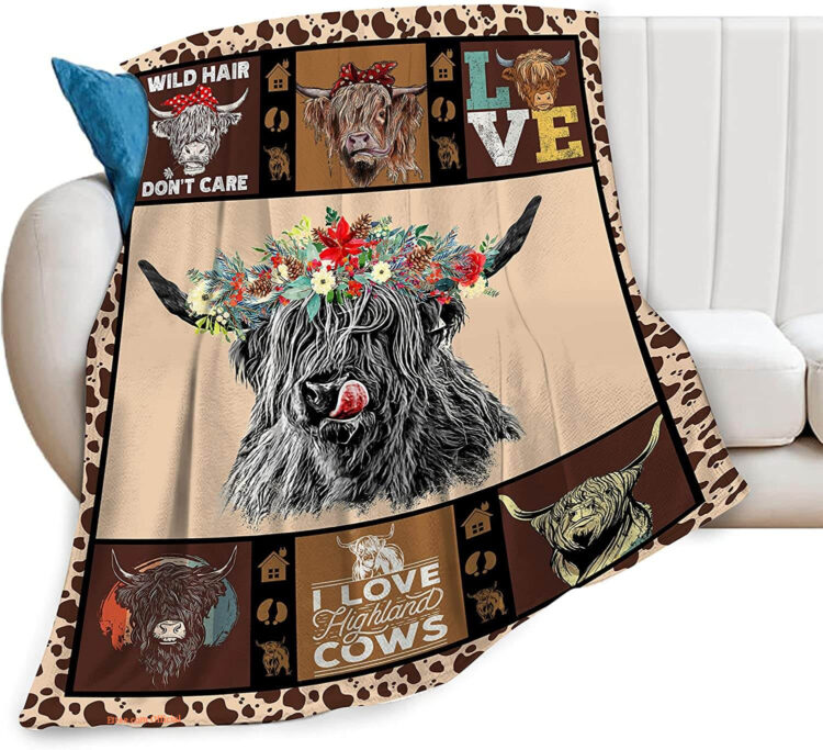 Highland Cow Throw Quilt Blanket. Light And Durable. Soft To Touch - Super King - Ettee