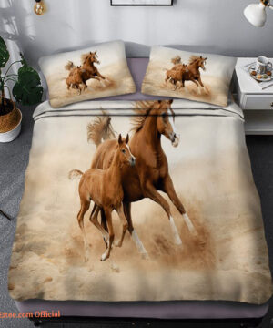 Horse And Baby Bed Sheets Duvet Cover Bedding Set Great Gifts - King - Ettee