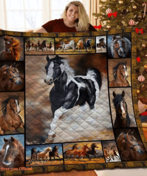 Horse Animal Lover Horse Riding Lover Nature Quilt Blanket. Foldable And Compact - Super King - Ettee