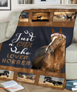 Horse Quilt Blanket Just A Girl Who Loves Horses. Foldable And Compact - Super King - Ettee