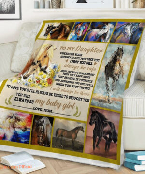 Horse Blanket To My Daughter I Pray You Will Always Be Safe Enjoy. Foldable And Compact - Super King - Ettee