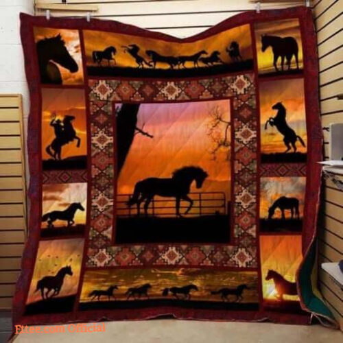 Horse Cowboy Quilt Blanket Great Gifts For Birthday Christmas Thanksgiving Perfect Gifts For Horse Lover - Super King - Ettee